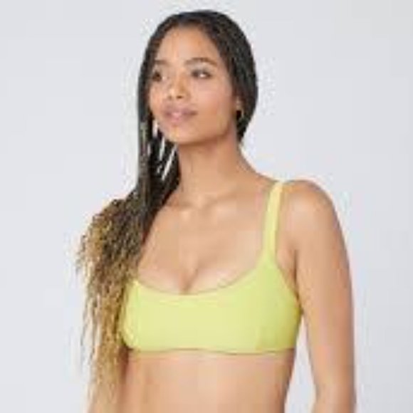 NEW | l*space Eco Chic Pique Ribbed Textured Jess Bikini Top in Acid Green‎ XL - Picture 2 of 8